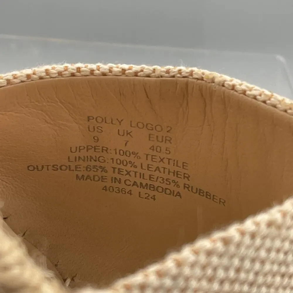 NEW Lauren Ralph Lauren Women Polly Canvas Espadrille Sandals Natural Size 9B